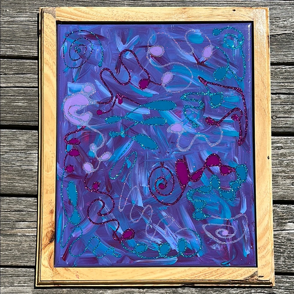 Abstract Purple and Blue Art Piece - Picture 3 of 8